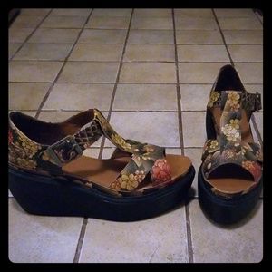 Dr Martens Tan Adaya Cross Strap Sandal Wedges